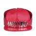 $825 MOSCHINO Couture x Jeremy Scott Cadillac SnapBack Red Leather Hat Cap RARE  eb-89672884
